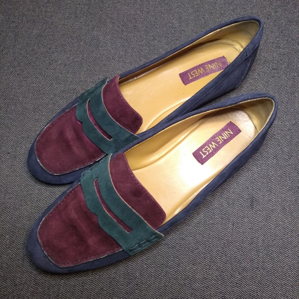 Nine West suede smoking flats